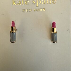 Kate Spade New York Pink Lipstick Stud Earrings - NWT